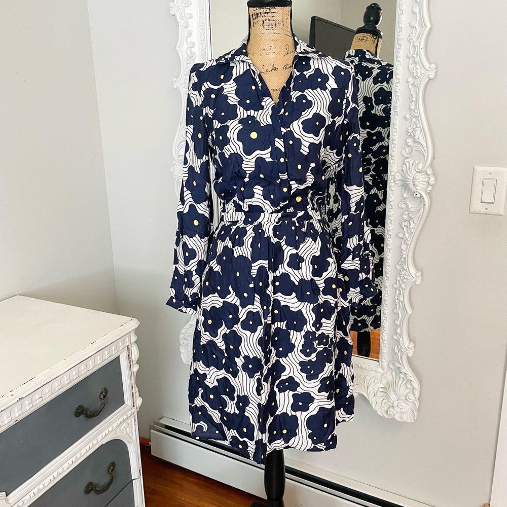 AUTHENTIC Paul & Joe PEONY Blue Floral Midi Dress